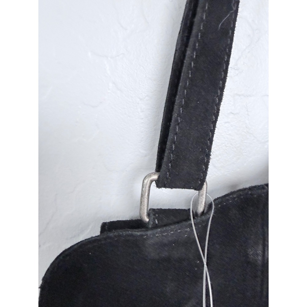 NEW Free People Black Cow Suede Cornell Crossbody Bag Western Boho Shell Detail - Picture 5 of 12